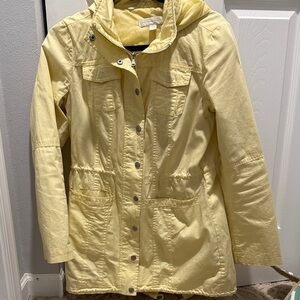 New York and Company Yellow Hooded Women's Utility Jacket